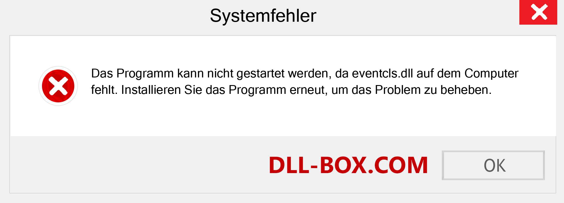 eventcls.dll-Datei fehlt?. Download für Windows 7, 8, 10 - Fix eventcls dll Missing Error unter Windows, Fotos, Bildern